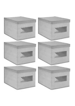 Brand new ๐ MDesign Lidded Fabric Box with Window Set 12" x 15.5" x 10" ๐ฅ 14 Brand new ๐ MDesign Lidded Fabric Box with Window Set 12" x 15.5" x 10" ๐ฅ -Storage Basket Store Belk 751