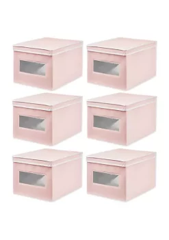 Brand new ๐ MDesign Lidded Fabric Box with Window Set 12" x 15.5" x 10" ๐ฅ 16 Brand new ๐ MDesign Lidded Fabric Box with Window Set 12" x 15.5" x 10" ๐ฅ -Storage Basket Store Belk 753