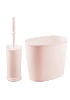 New 😍 MDesign Waste Can with Toilet Bowl Brush Set 🔔 -Storage Basket Store Belk 816