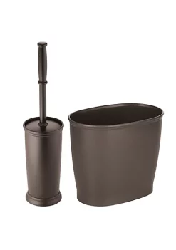 New 😍 MDesign Waste Can with Toilet Bowl Brush Set 🔔 -Storage Basket Store Belk 818