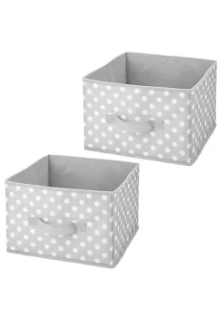 Brand new 😉 MDesign Polka Dot Bin with Front Handle Set 11" x 11" x 8" 🎁