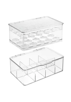 Budget ❤️ MDesign Multi-Compartment Coffee Pods + Tea Bag Box Set 👏 -Storage Basket Store Belk 895