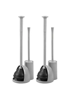 Best Sale ⌛ MDesign Plunger + Toilet Brush Set ✨ -Storage Basket Store Belk 919