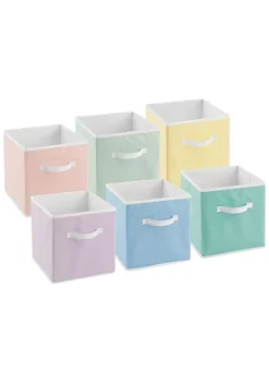 Brand new ⌛ MDesign Cube Fabric Bin with Handles Set 11" x 11" x 11" 😍 -Storage Basket Store Belk 937