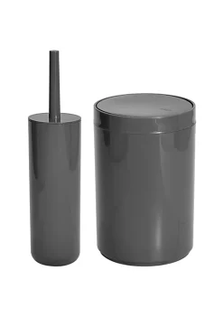 Coupon ✨ MDesign Slim Toilet Bowl Brush + Wastebasket Set 😉 -Storage Basket Store Belk 981