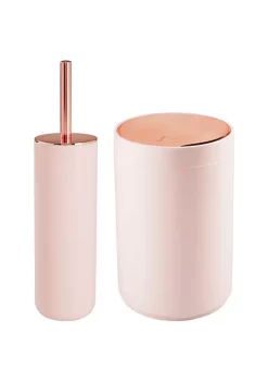 Coupon ✨ MDesign Slim Toilet Bowl Brush + Wastebasket Set 😉 -Storage Basket Store Belk 983